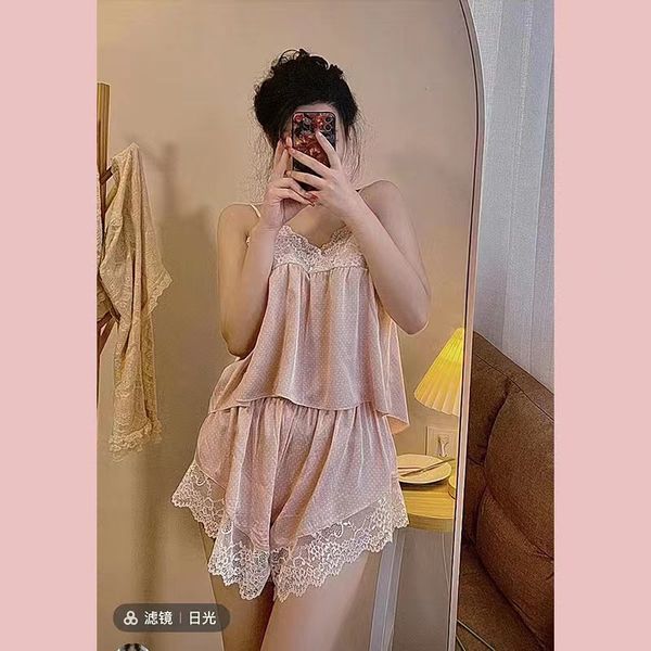 

set ice silk pajamas, Black;white