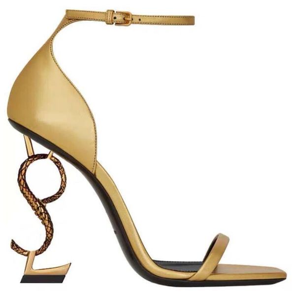 

paris women sandals metal letters luxury brand shoes ladies fashion genuine leather open toe super high heels bridal wedding banquet, Black