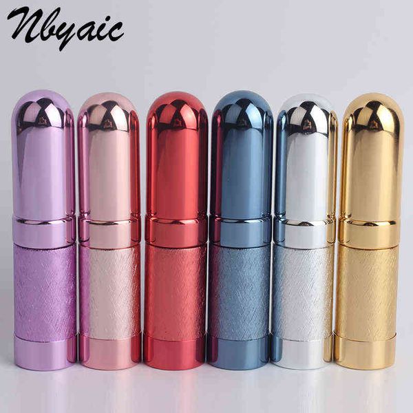10PC Metall Kugel Sub-Flasche Kosmetische Spray Flasche Licht Tragbare Lippenstift Form Nicht-slip Muster Mode Leere flasche Y220428