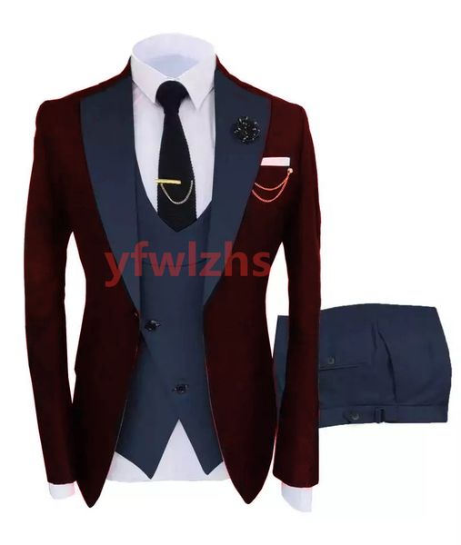 

custom-made one button groomsmen notch lapel men suits groom tuxedos wedding/prom/dinner man blazer(jacket+pants+tie+vest) m10, Black;gray