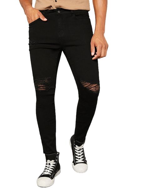 

men ripped frayed skinny jeans s7wi#, Blue