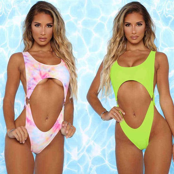 

one-piece strange bikini swimsuit hollow out 2111-2, White;black