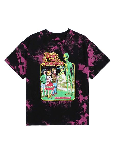 

romwe x stevenrhodes tie dye figure print tee i93g#, White