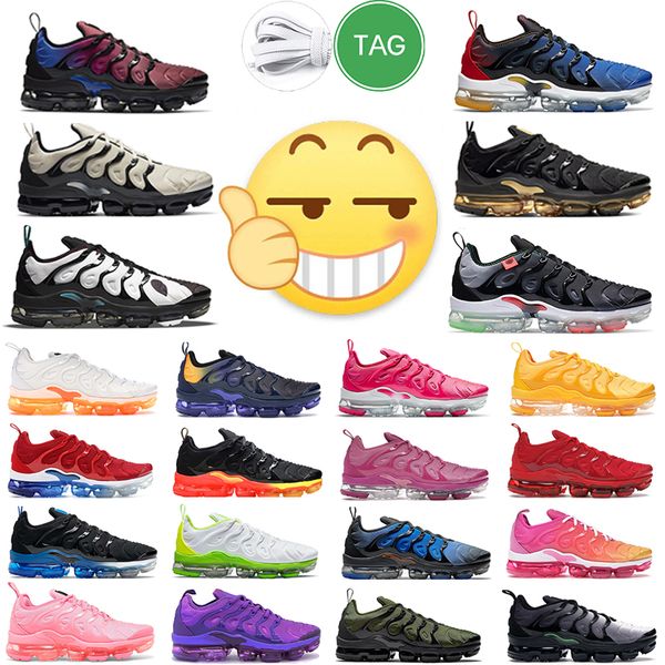 

2022 tn running shoes man and woman triple black barely volt bubblegum lemon lime hyper blue midnight navy-1 fireberry psychic pink
