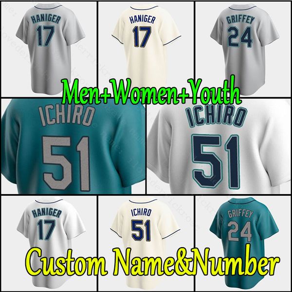 

mariners jerseys julio rodriguez mitch haniger edgar martinez baseball seattle marco gonzales kyle lewis evan white kyle seager men custom k, Blue;black