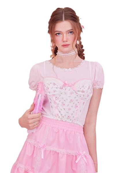 

kawaii ditsy floral cami without tee 24mq#, White