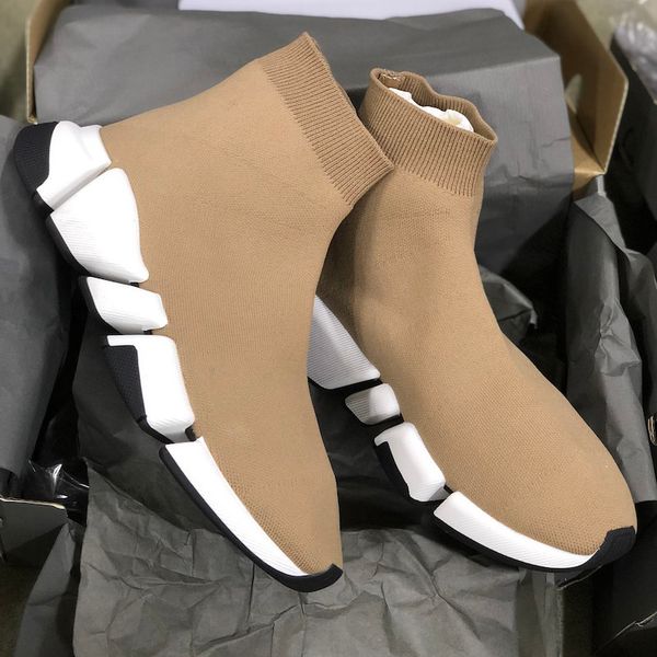 

beat men maille stretch trainer black knit tan designer sneakers men mid-trainer sock sneakers casual shoes runners shoes no18