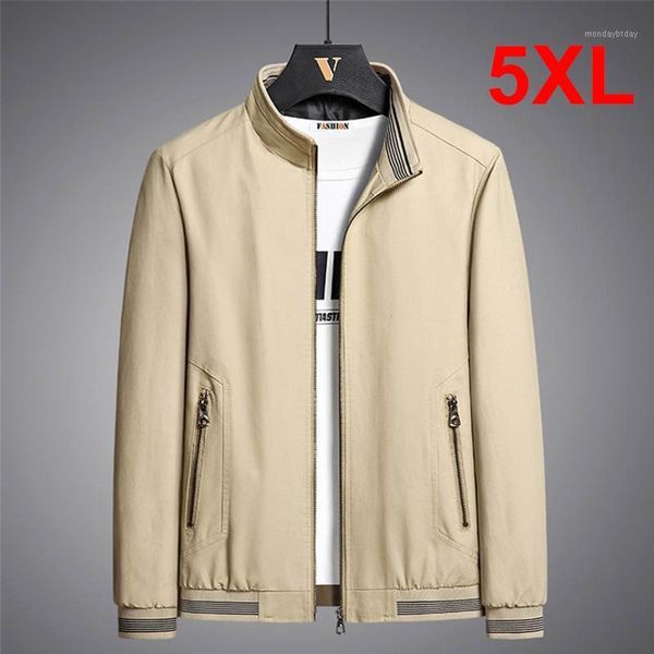 Männer Jacken 5XL Große Größe Herren Jacke Einfarbig Casual Mäntel 2022 Herbst Mode Grün Khaki Outdoor Oberbekleidung Männlich Plus