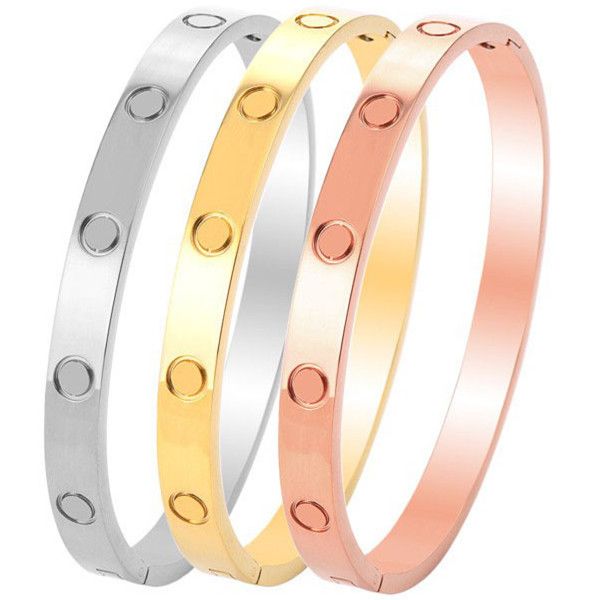 

designer jewelry bracelets for womens mens bangles stainless steel metal will never fade silver rose gold charm luxury design eternal love c, Golden;silver