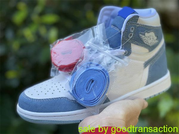 

with original box 10 days get shoes 2022 authentic 1 high og wmns denim basketball shoes white worn blue metallic gold 1s sneakers retro m