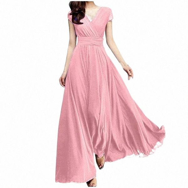 

casual dresses solid chiffon wedding evening dress for women sleeveless deep v neck high waist cocktail party vestidos de fiesta robes n9hj#, Black;gray