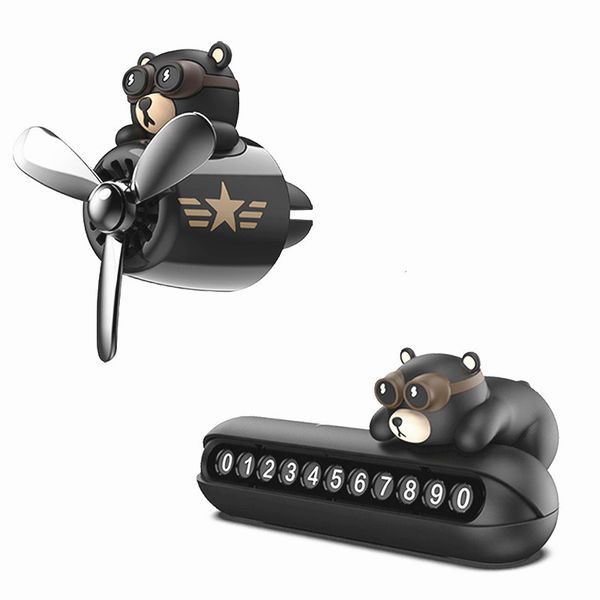 

bear pilot car air freshener rotating propeller air outlet fragrance flavoring auto decoration car goods accessories cx220406