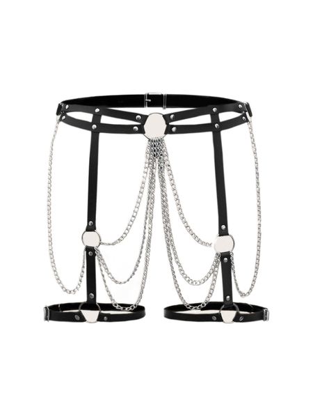 

plus ring linked pu garter l02w#, Black;white
