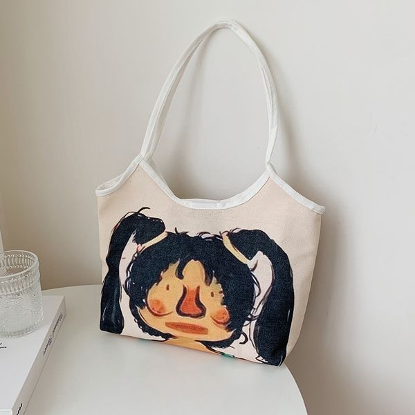 

2022 new bags 4 kinds of patterns canvas shoulder high capacity fashion bag