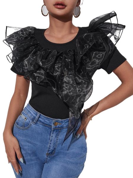 

ruffle detail solid j9sx#, White