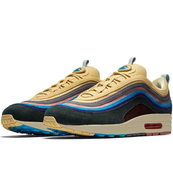

new 1 mens sean wotherspoon low running shoes light blue fury lemon wash colorful corduroy upper women sports sneaker with dust bag 4219-400