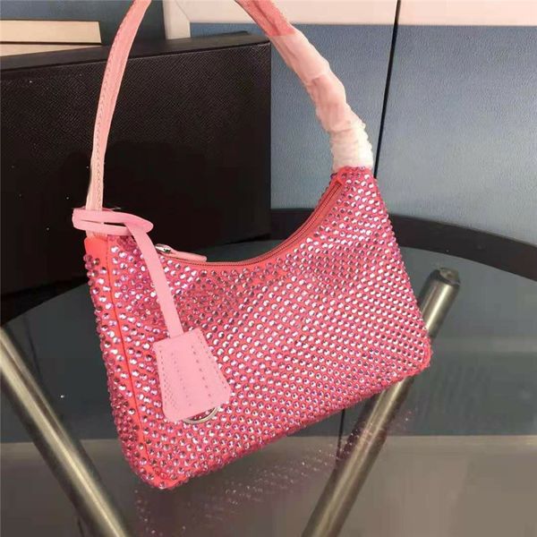 

latest updated women luxury rhinestone baguette bags sparkle diamante shoulder bag triangle metallic lable party handbags fashion bling, Red;black