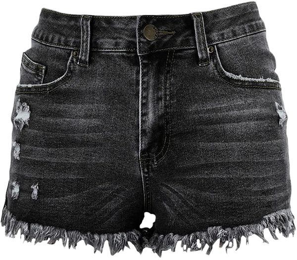 

fringed denim shorts low rise holes raw hem jean short ripped cat whiskers slimming summer short trousers m6z7#, White;black