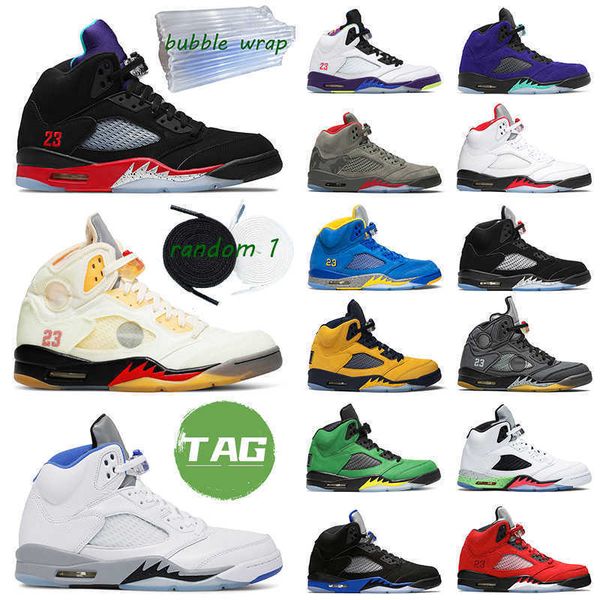 

jumpman 5 men basketball shoes 5s 3 sail white cement oregon international flight mens trainer sports sneakers, Black