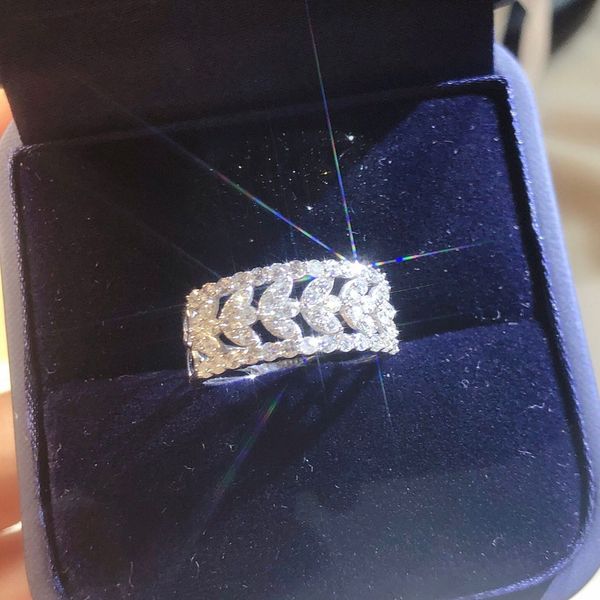 

choucong brand wedding rings simple fashion jewelry 925 sterling silver fill lace 5a cubic zircon pave cz diamond white gold eternity party, Slivery;golden