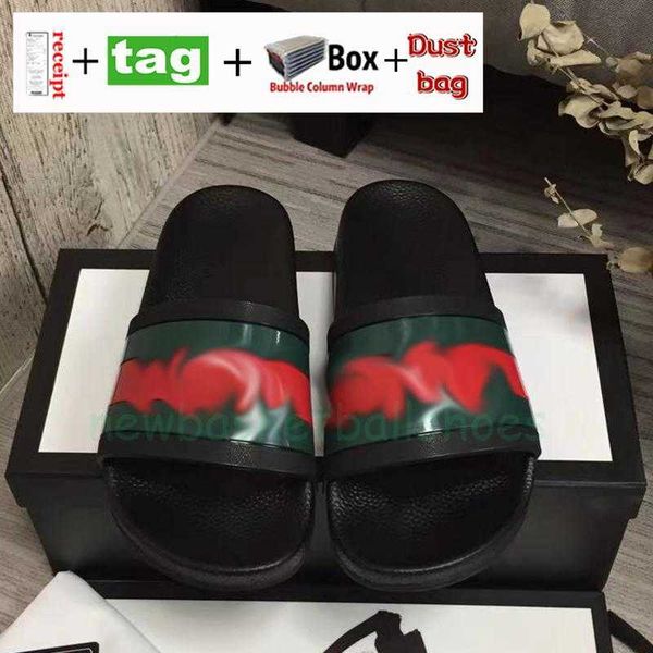 

2022 designer slides mens womens slippers with original box dust bag flowers printing leather platform shoes fashion luxury summer271q, Black