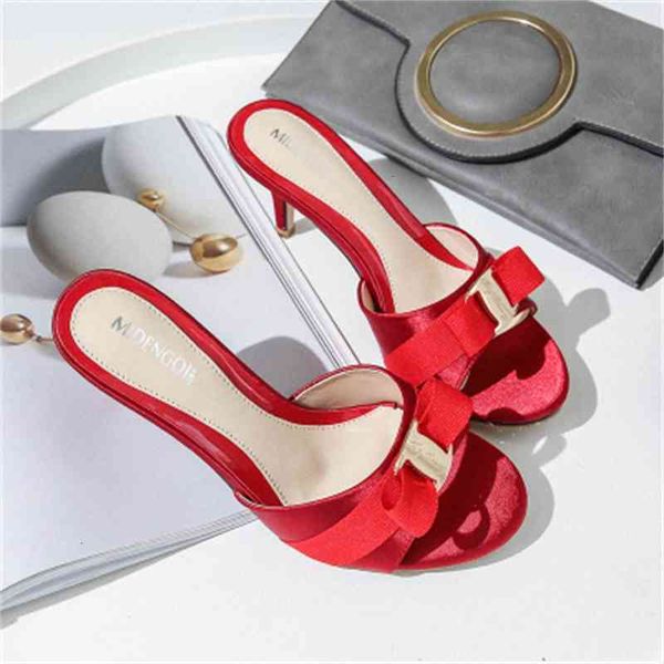 

slippers summer sandals low-heeled women's shoes fine-heeled daily fashion 41 42 43 larg xctn, Black