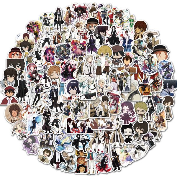 Adesivo à prova d'água 50/100 pcs Anime adesivos Bungou Damas de cães Graffiti Decalques de vinil para laptop Skate Mala de viagem Japonês Dos Desenhos Animados Criança Presentes Brinquedos Carro Adesivos