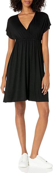 

essentials women's surplice dress u4cv#, White;black