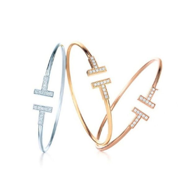 

gold adjustable plated bracelet cz bangles crystal pulsera double t shaped metal cuff bracelets bangle open cross charm for women or men dym, Black