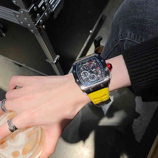

luxury mens mechanics watch richa milles men's mechanical tritium gas technology y channel ten red devil black road, Slivery;brown