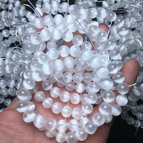 

wholesale selenite bracelet beaded crystal stone reiki healing crystal healing stretch bracelet for women, Black