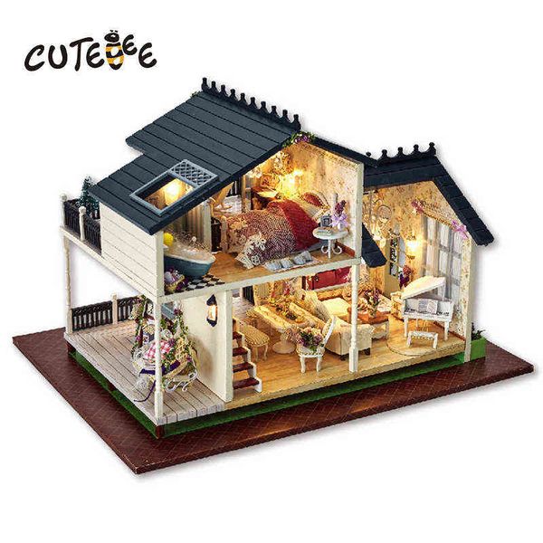 

cutebee doll house miniature diy dollhouse with furnitures wooden house toys for children birthday gift provence a032 aa220325