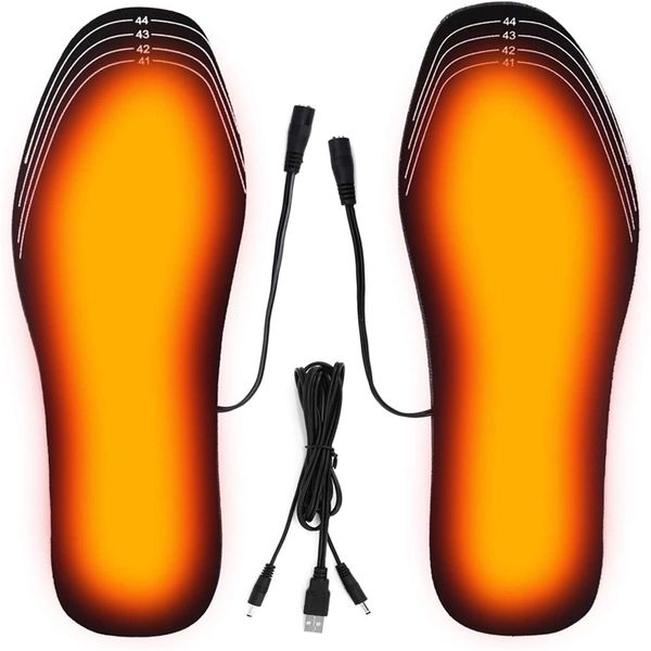 Solette per scarpe riscaldate USB Pad riscaldante elettrico per piedi Calzino per calzino Tappetino per sport invernali all'aperto Sottopiede riscaldante Inverno caldo 220713