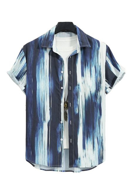 

men brush print shirt without tee 46mb#, White;black