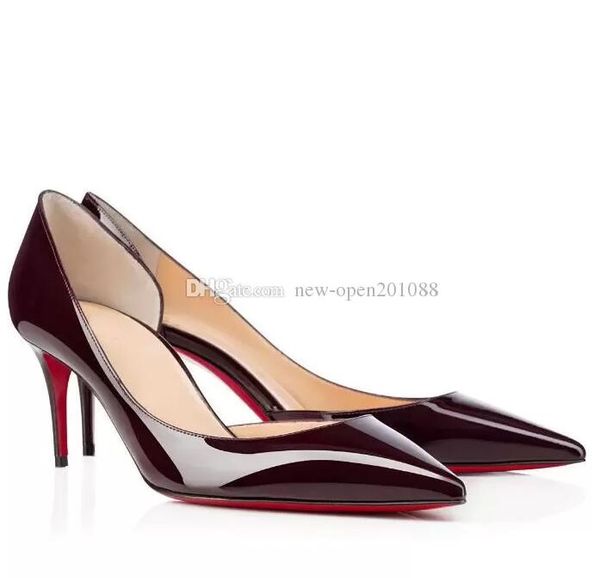 

with box nude/black patent leather dress pumps for women shoe red bottom iriza shoes lady red-soles high heels party super quality size34-42