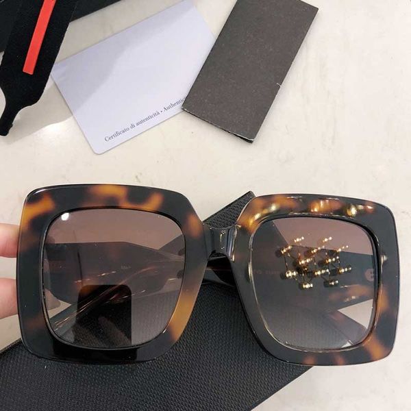 

womens brown sunglasses pr26ys women designer glasses acetate turtle frame square size 52-21-145 uv400 protective lenses vacation belt origi, White;black