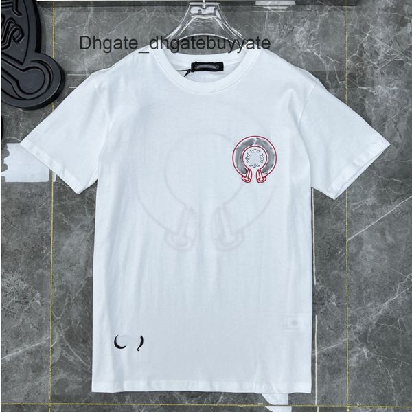 

luxury men's summer t shirts brand ch man t-shirt fashion women cross sanskrit tees letter horseshoe short sleeve designer tshirts boy, White;black