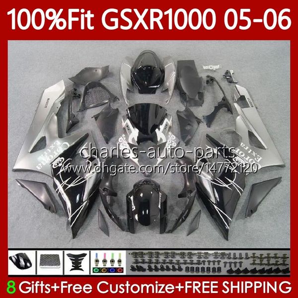 OEM Moto Corpo para Suzuki GSXR 1000 CC K5 GSX-R1000 Grey Gray 2005 2006 Bodywork 122NO.34 GSXR-1000 GSXR1000 1000CC 05 06 GSX R1000 05-06 Fairings do molde de injeção
