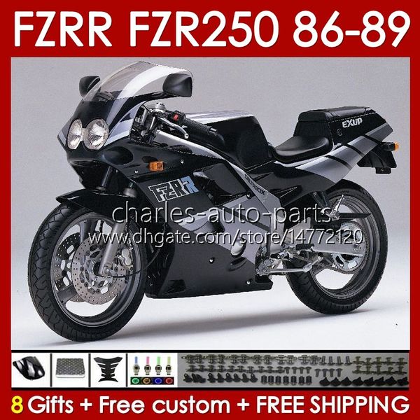 Yamaha FZR250R FZRR FZR 250R 250RR FZR 250 86-89 Vücut FZR-250 142NO.0 FZR-250R FZR250 RR 86 87 88 89 FZR250RR 1986 1986 1987 1988 1989 1989 Uygulama Kiti Glossy Siyah