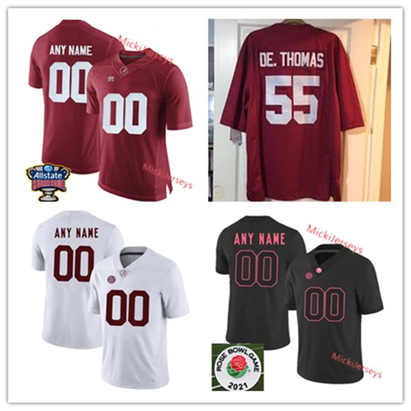 

2022 ncaa custom alabama crimson tide football jersey 8 john metchie iii jersey 69 landon dickerson 58 christian barmore 13 malachi moore 26, Black