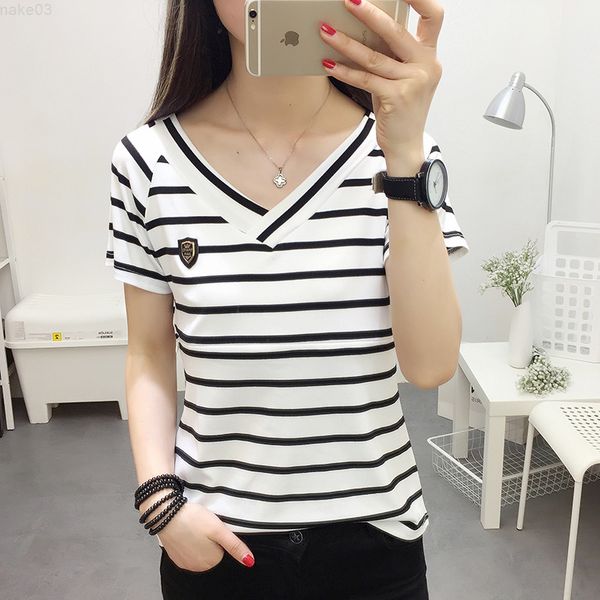 

sleep lounge & 6190 # v neck striped cotton maternity nur j220823, White