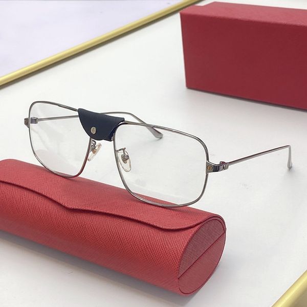 Moda de óculos de sol Frames dourados masculino piloto vermelho piloto vermelho unissex ruthenium parafusos de acabamento em couro preto ponte azul tamanho 59 x 19 x 145mm