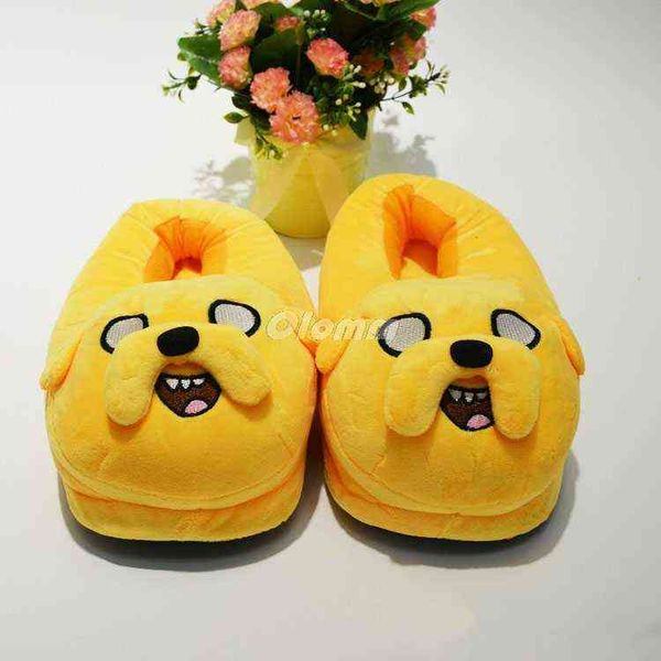 

cartoon slippers happy time women anti-slip finn jake indoor home slippers anime character bedroom warm soft christmas gift, Black
