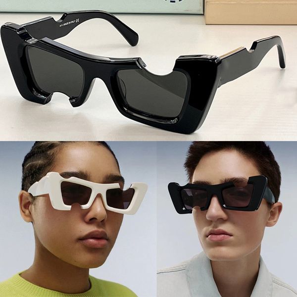

designer accra sunglasses women cut-out frame design of ow oeri021 classic black x-o logo fashion runway arrow glasses protective lenses men, White;black
