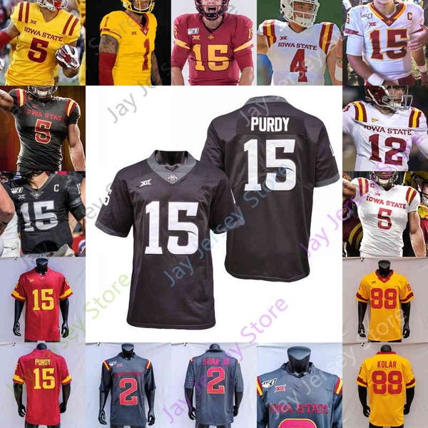 

iowa state cyclones isu football jersey ncaa brock purdy breece hall deshaunte jones o'rien vance tarique milton charlie kolar xavier, Black