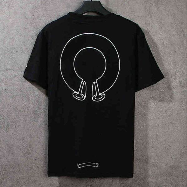 

loose summer ch men's classic designer t shirts short sleeves letter horseshoe sanskrit cross print sweatshirts t-shirts woman tees d8l, White;black