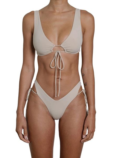 

2022 bandage bikini solid swimwear women swimsuit female two pieces bikini set bathing suit summer beach wear swimming suit, White;black