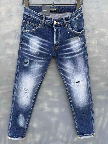 

jean dsq phantom turtle classic fashion man jeans hip hop rock moto mens casual design ripped jeans distr dsquare 2 dsquareds dsq2s dsqs klz, Blue