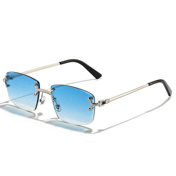 

hbk 2022 street beat framels sunglass men 2022 women fashion rimls luxury square sun glass ladi oculos, White;black