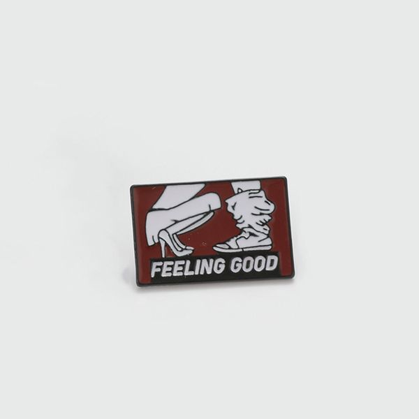 

feeling good punk brooch cute anime movies games hard enamel pins collect metal cartoon brooch backpack hat bag collar lapel badges, Blue